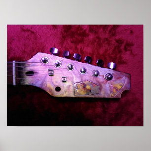 Poster de Palha de Violão Elétrica de Metal Pesado