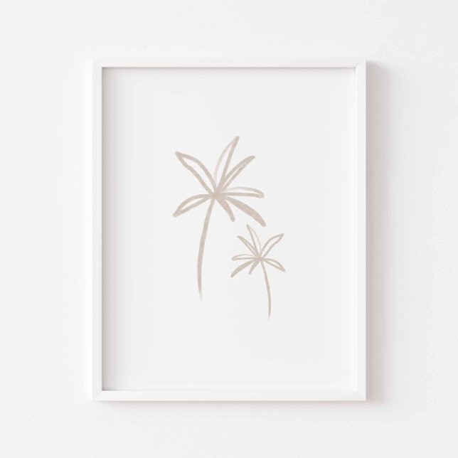 Poster de palmeira minimalista de aquarelas boho (Criador carregado)
