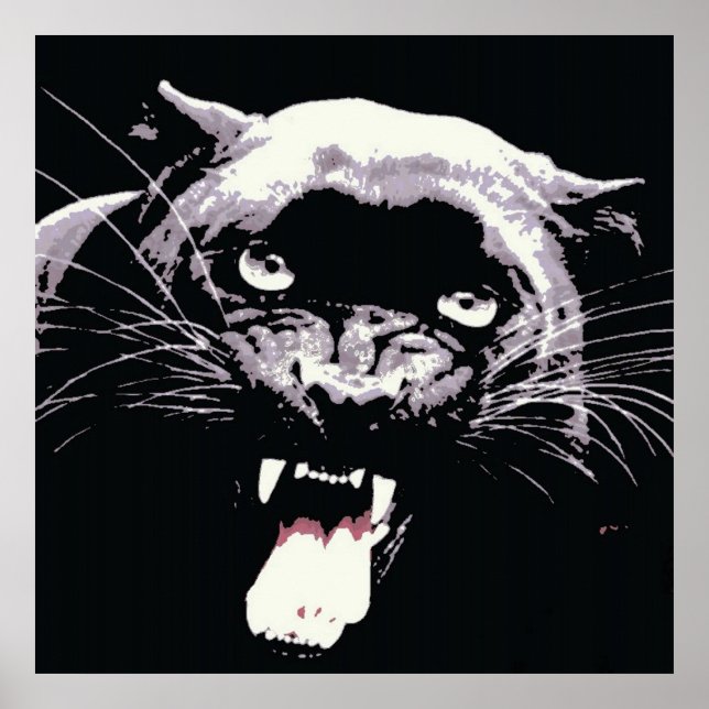 Poster de Panther Jaguar Preto (Frente)