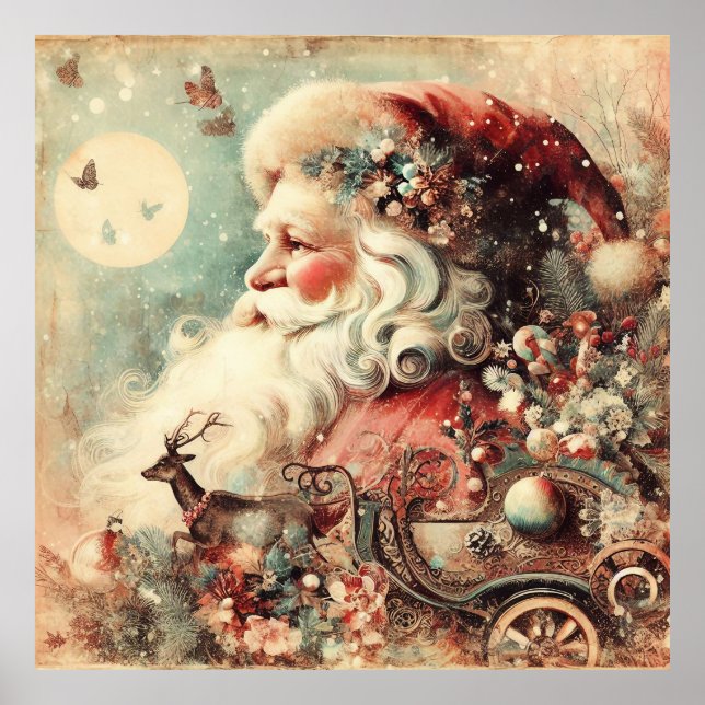 Poster de Papai noel de Natal clássico (Frente)