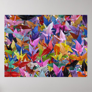 Poster de papel de 1.000 guindastes de Origami