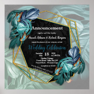 Poster de Paraíso Tropical em Blues, Turquesa