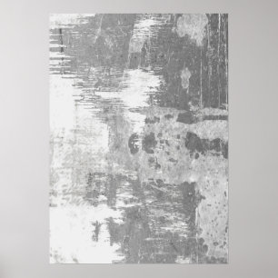 Poster de Parede de Abstrato Branco e cinza de