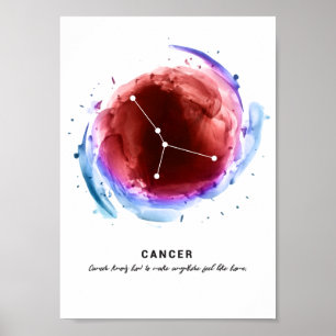 Poster de parede de constelação de cancer
