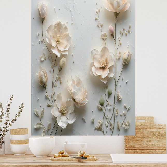 Poster de Parede Floral de Buquê Suave - Elegan (Cozinha)