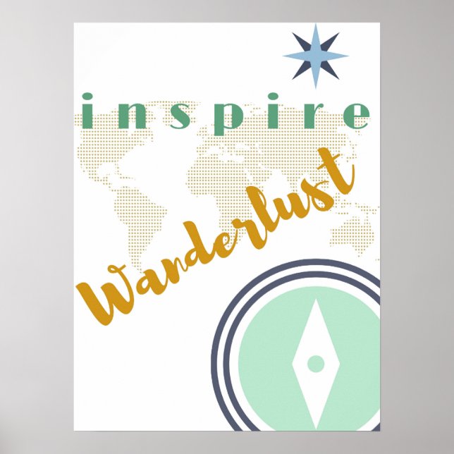 Poster de Parede - Inspire Wanderlust - Wall Art (Frente)