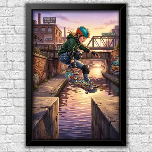 Poster de Parede para Quarto de Skate Urbano Moder (Criador carregado)
