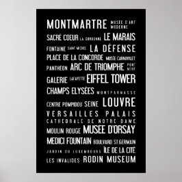 Poster de Paris preto e branco elegante