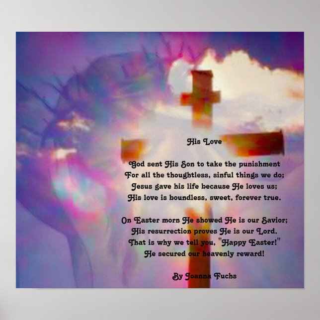 Poster de Páscoas Religiosa - Jesus e Cruz (Frente)