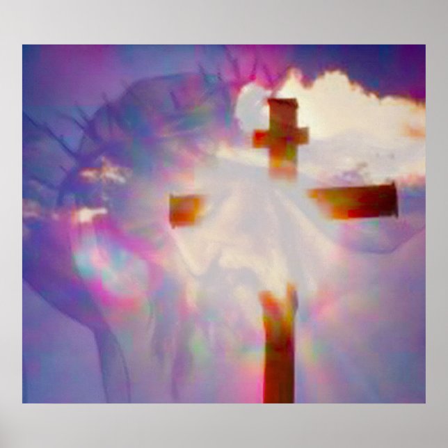 Poster de Páscoas Religiosa - Jesus e Cruz (Frente)