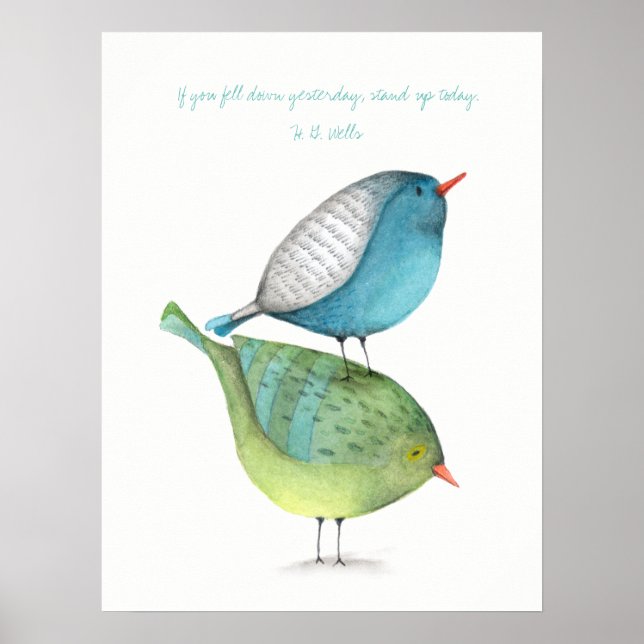 Poster de Pé Hoje com Fundo Branco (Frente)