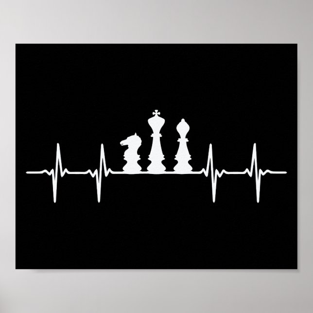 Poster de Peças de Batimentos Cardíacos Chess (Frente)