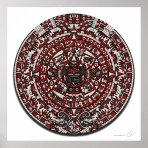 Poster de Pedra de Calendário do Aztec