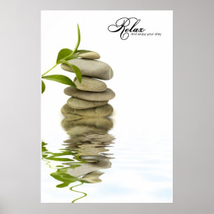 Poster de pedra de relaxamento da reflexão do zen