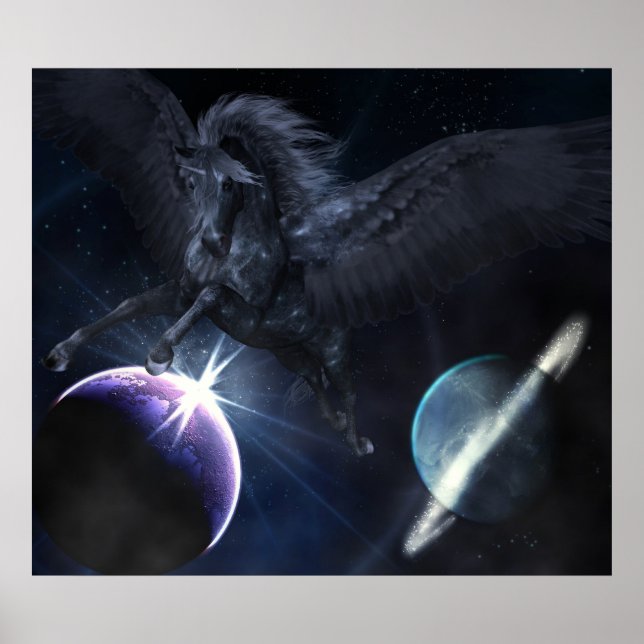 poster de Pegasus preto (Frente)