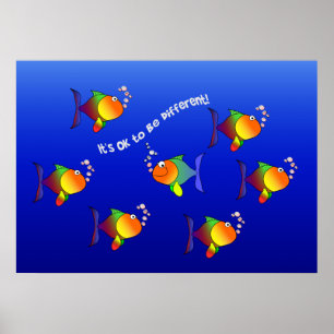 Poster de peixe diferente - personalize!