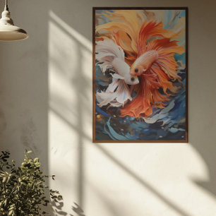 Poster de Peixes de Combate de Siamês Vibrantes