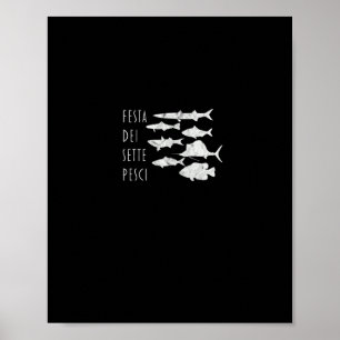 Poster De Peixes Itália T- Véspera De Natal Sete 7 Peixes