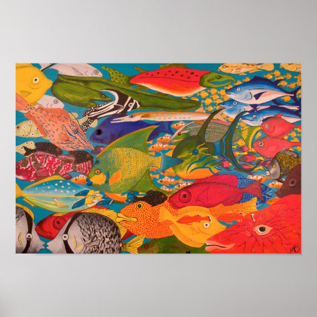 Poster de Peixes Tropicais (Frente)