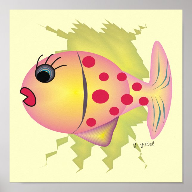 Poster de Peixes Whisical por Gail Gabel (Frente)