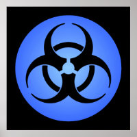 Poster de perigo biológico azul