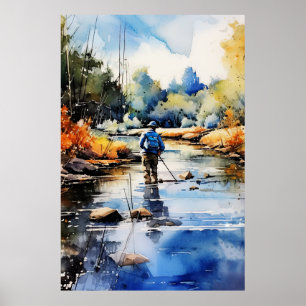 Poster de Pesca com Voo de Cadeias - Arte de Pared