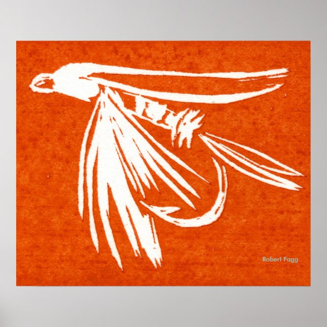 poster De Pesca Com Voo Molhado "Midge Vermelho" (Frente)
