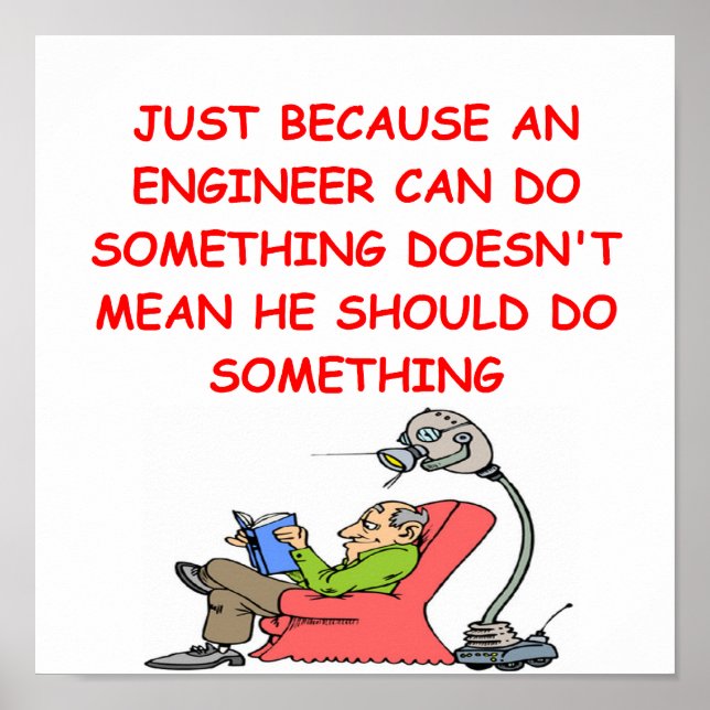 poster de piada de engenharia de engenheiro (Frente)