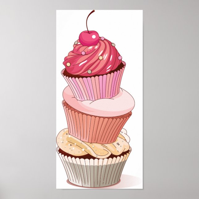 Poster de pilha de cupcake (Frente)