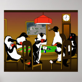 Poster de pinguim-pôquer