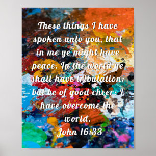 Poster de pintura com script John 16:33
