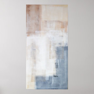 Poster de pintura de Abstrato de cinza e beige