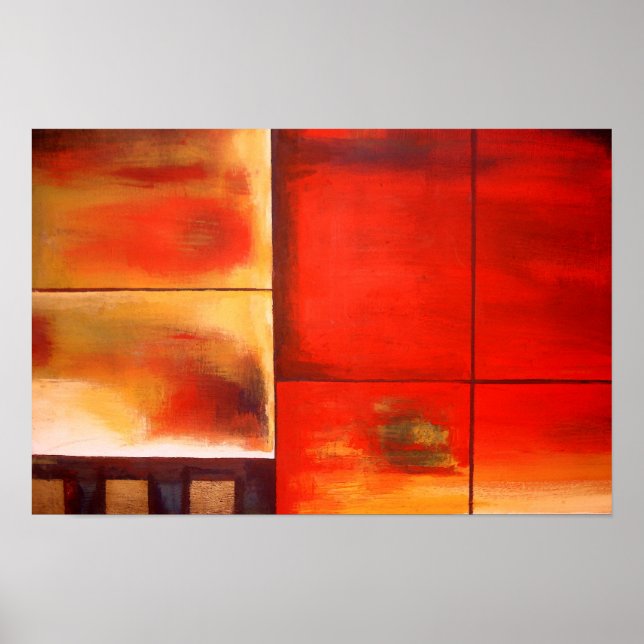 Poster de pintura de Abstrato vermelho (Frente)