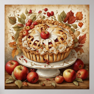 Poster de Pintura de Apple de outono
