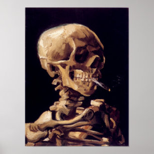 Poster de pintura de esqueleto Van Gogh