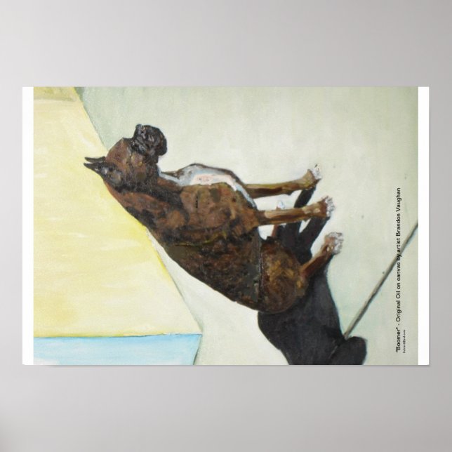 poster de pintura de óleo de cão de boxe (Frente)