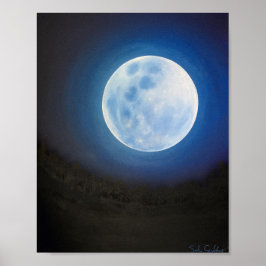Poster de pintura de óleo de lua