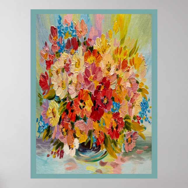 Poster de pintura de óleo floral (Frente)