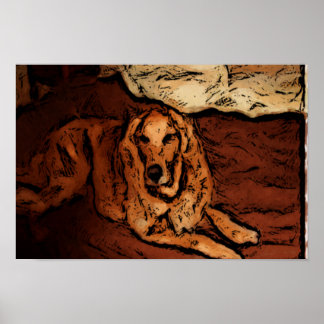 Poster de Pintura de Retriever de ouro