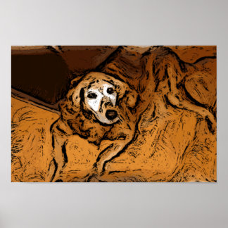 Poster de Pintura de Retriever de ouro