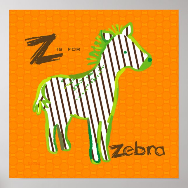 poster de pintura digital 'Z é para zebra' (Frente)