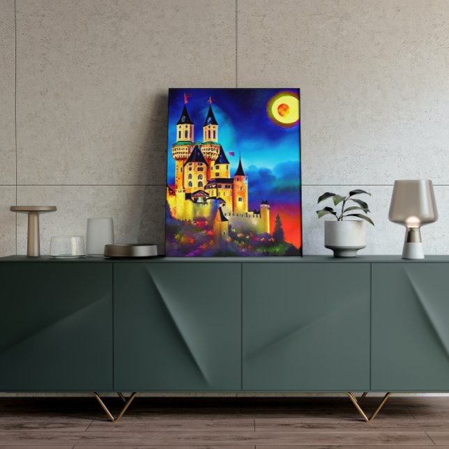 Poster de Pintura do Castelo do Night Sky (Criador carregado)