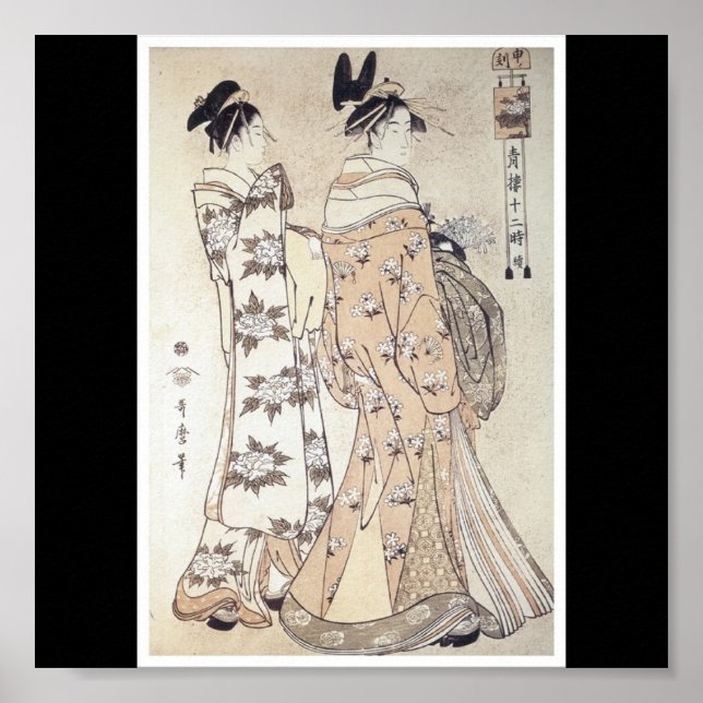 Poster de pintura japonesa c. 1780-1800 (Frente)