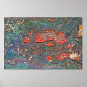 Poster de pintura rochosa colorida da natureza
