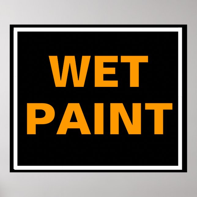 Poster de pintura úmida a preto e laranja (Frente)