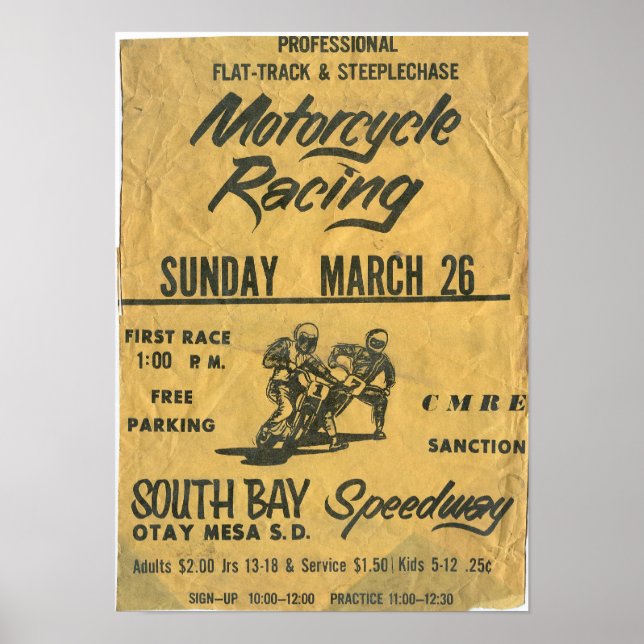 poster de pista de autoestrada South Bay 1970 (Frente)