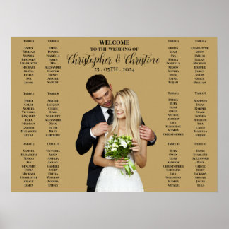 Poster de placa de placa de assento de casamento