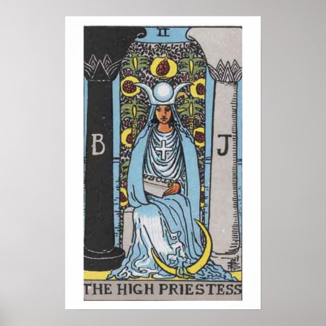 Poster de placa de tarô de alto sacerdotista (Frente)