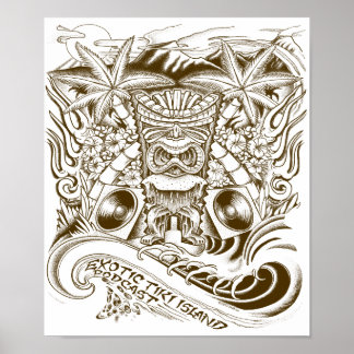 Poster de Podcast da Ilha de Tiki Exótica