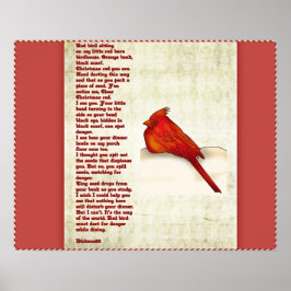Poster de poema de pássaro vermelho